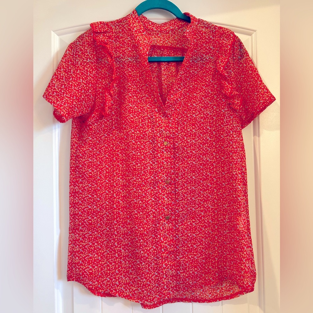 Sheer short sleeve top
